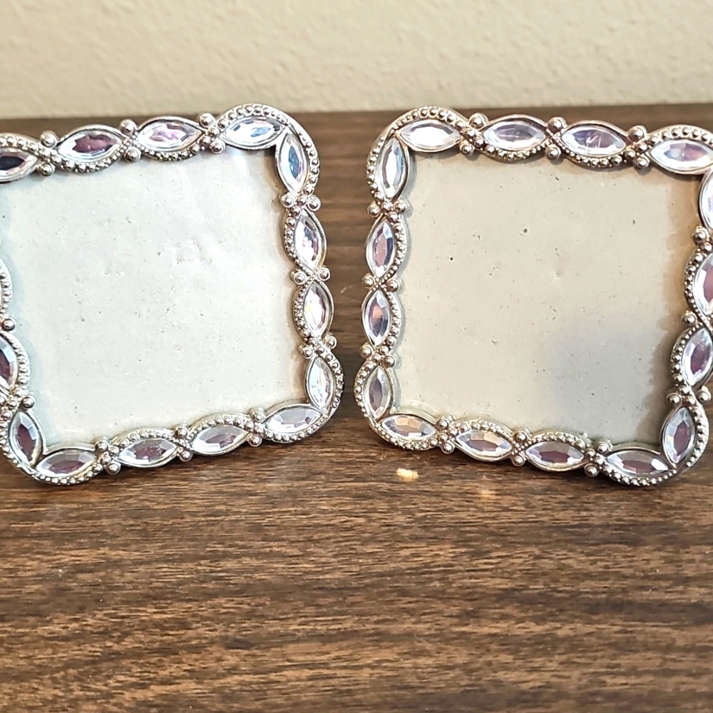 Ornate Rhinestone Photo Frame Set (2)